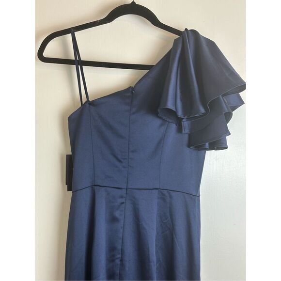 Mac Duggal NWT size 4 navy gown FLUTTER SLEEVE style 26521 - Picture 14 of 16